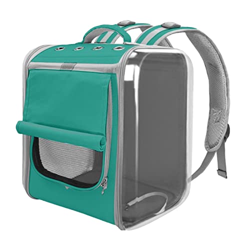 Mochila portátil para perros verdes para pasear cómodamente con tu gato en la ciudad 3