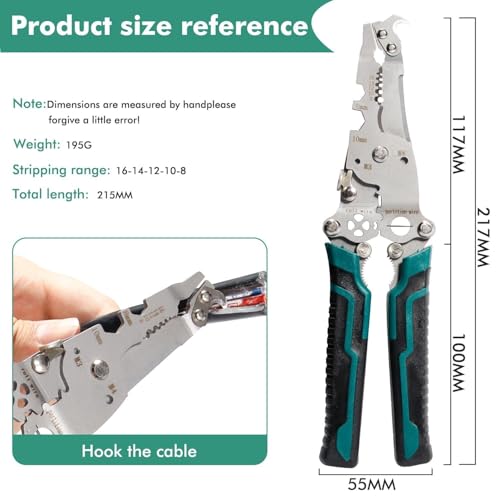 Image of 14-in-1 Multifunction Wire Stripper Cutter Pliers Automatic Crimping & Cutting Tool Electrical Wire Twisting, Dividing & Bending Pliers for Electricians, Technicians & DIY Wiring