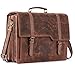 Produktbild TUSC Tygon Braun Leder Lehrertasche Laptoptasche 14 Zoll 15,6 Zoll Herren Umhängetasche Aktentasche Schultertasche für Büro Notebook Messenger Bag Laptop iPad, Größe- 43x33x16 cm