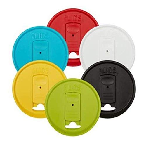 iLIDS Mason Jar Drink Lid, Wide Mouth, USA Made, Classic Colors, Pack of 6