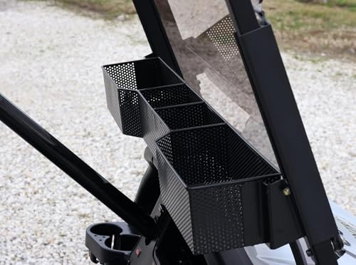 Huskey Golf Cart Baskets Front,One Piece Design Golf Cart Storage Baskets Compatible with Club Car Tempo, Onward 2017 & Up Golf Carts Models, Sturdy and Larger Compartments.