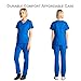 Dagacci Medical Uniform Women's Scrubs Set Stretch Ultra Soft Y-Neck Wrap Top and Pants Royal Blue XS