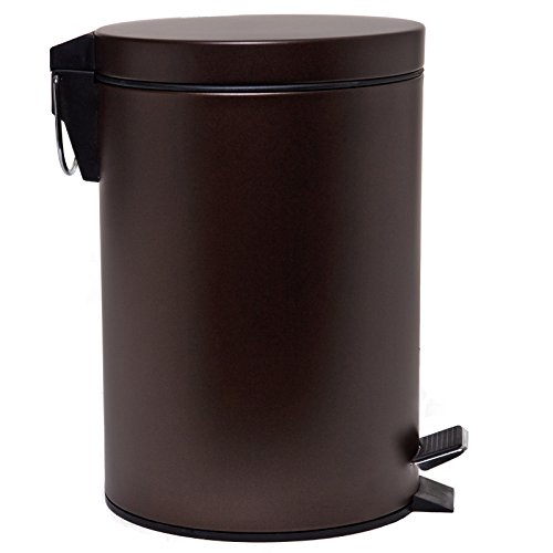 Caneca de basura redonda pequeña 7 litros bronce miniatura 2