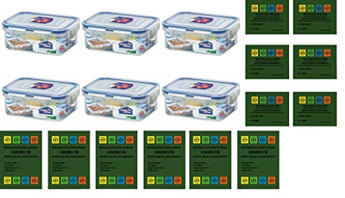 geo-versand Geocaching Paket 6X Lock&Lock Dosen 350 ml mit 6 x Aufkleber und 6 x Logbücher