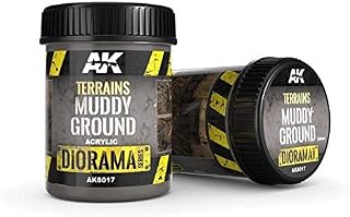 AK-Interactive AK 8017, Terrains Muddy Ground, Acrylic Paint Color - 250 ML / 8.45 Fl.Oz Jar - Model Building Paints and Tools # AK-8017