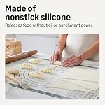 Amazon Basics Nonstick Silicone Pastry Baking Mat with Measurements, BPA-Free, Oven-Safe, Extra Large 71.1cm x 50.8cm