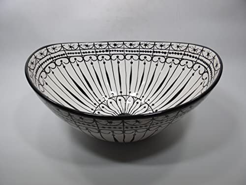 18″ TALAVERA SINK oval vessel mexican bathroom handmade ceramic folk art