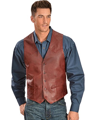 Scully Lambskin Button Front Vest,503-179-50L-B/L #TOP4