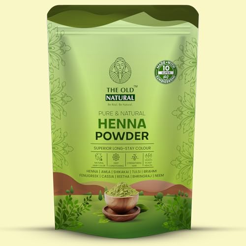 The Old Natural Henna Powder for Hair Color & Hair Growth | 100% Pure Natural Mehndi Powder for Hair & Hands | Chemical Free Hair Conditioner for Strong, Shiny Hair | Herbal Henna for Men & Women - 200g