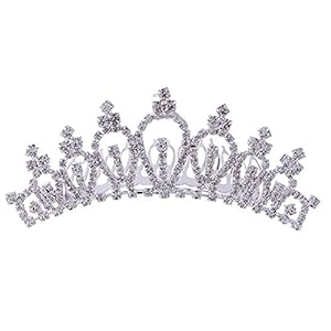 HZH Meisjes Kinderen Elegante Fonkelende Kristallen Strass Kroon Tiara Bruiloft Prom Bruids Hoofdband Bruiloft Hoofdband