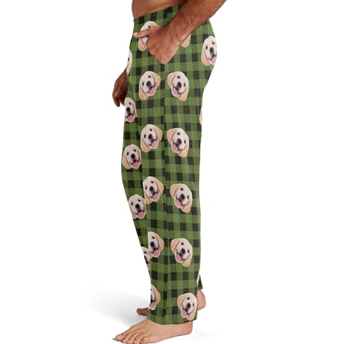 HUTARIO Custom Face Pajama Pants for Men with Photo Pet Dog Cat Pjs Trousers Lounge Sleepwear Bottoms Personalized Gift2