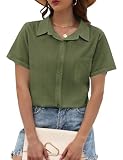 【Cómodas de Llevar】: Blusas mujer verano están confeccionadas con 65% Algodon, 30% Viscoso, 5% Lino. El tejido no solo tiene la textura del lino, sino también la comodidad del algodón. Son ligeras, agradables al tacto, duraderas y transpirables.