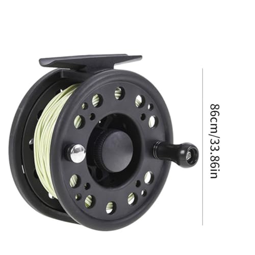 fishing reel with line Fly Fishing Reel Spinning Reel with Line Ice Fishing GLA 5/6 Wheel Throwing Accessories for Saltwater Freshwater Black - Image 4