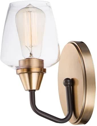 Maxim Lighting 26121CLBZAB Goblet-1 Light Wall Sconce-4.75 Inches Wide by 9.5 inches high, Finish Color: Bronze/Antique Brass