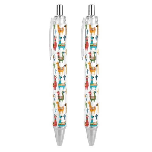 Stylos à bille rétractables noirs lama cactus 0.5 mm - Idée cadeau
