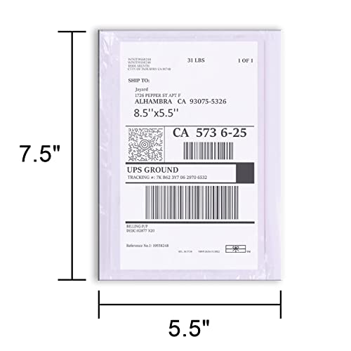 1000 PCS Shipping Label Sleeves, 7.5 X 5.5 Shipping