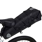 Wildken Satteltasche Wasserdicht 10L Fahrradtasche Fahrradsattel Tasche für Rennrad Mountainbike (Schwarz)