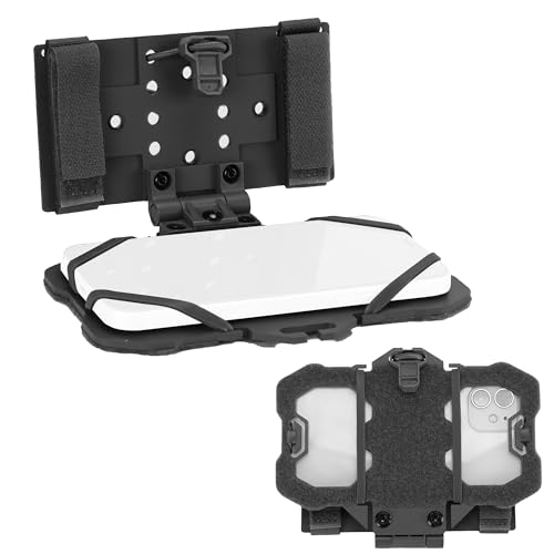 SIVIGEAR Tactical MOLLE Phone Holder for Plate Carrier Accessories - Fits 4.7'-6.4' Smartphones - Secure Chest Mount for Hunting & Tactical Gear, Camera-Compatible Design Black