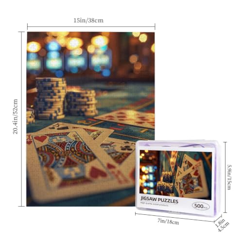 500 Piece Puzzles for Adults Personalized Wooden Puzzles Poker Tournament Jigsaw Puzzles Gift Custom Puzzle from Photos Challenging Puzzles for Family Wedding Christmas Birthday Gifts 20.4 x 15 in - Image 2