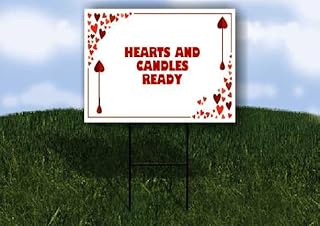Hearts And Candles Ready Red Frame With Hearts Up Arrows Double Sided 18x24 in. Yard Road Sign