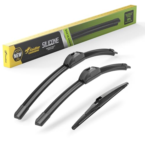 Image of Raidbee Silicone Windshield Wiper blades 3 pack Replacement for Jeep Compass 2025 2024 2023 2022 2020 2019 2018 All-Season Silicone Windshield Wipers 24 inch 18 inch 10 inch