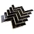 TNNGG-04 Herringbone Black and Gold Polished Marble Mosaic Tile Backsplash 1 Sheet