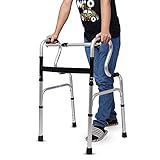 Marcheur pour personnes âgées, assistance au pas pour personnes âgées pliantes et robustes, pour la maison en plein air tout terrain, avec poignées souples, 180 kg (400 lb) (sans roues) Intéressant