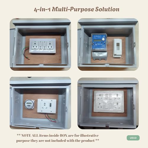 Image of Safe Meter Box - Heavy-Duty Weatherproof Metal Enclosure with Ply Base & Lock | Solar Installations /Meter /EV Charging /CCTV Power Box / | 12 inchx10 inchx6 inch (305x252x153mm) Wall Mount