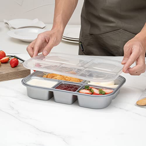 Restaurantware Plastic 62 oz Tamper Evident Compartment Container, 100 Ct by Restaurantware - Used condition - Image 5