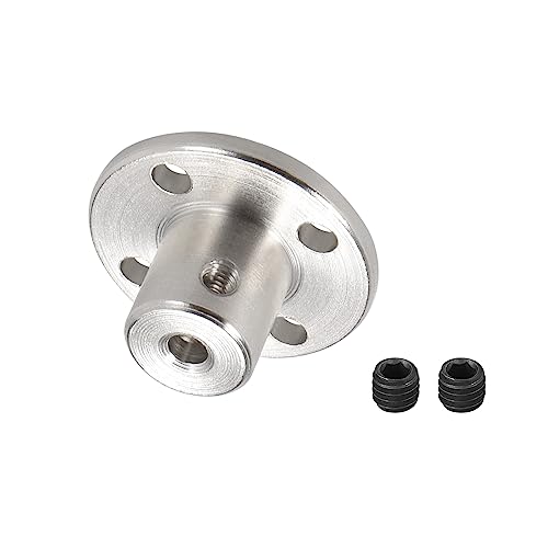 DMiotech 4mm Innen Durchmesser H12xD10 Flansch Kupplung Anschluss Starre Leitfaden Welle Unterstützung Kuppler Welle Kupplung mit Schrauben für DIY RC Modell Motoren Silber