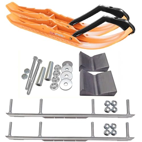 C&A Pro Orange TMX Snowmobile Skis w/ 4.5