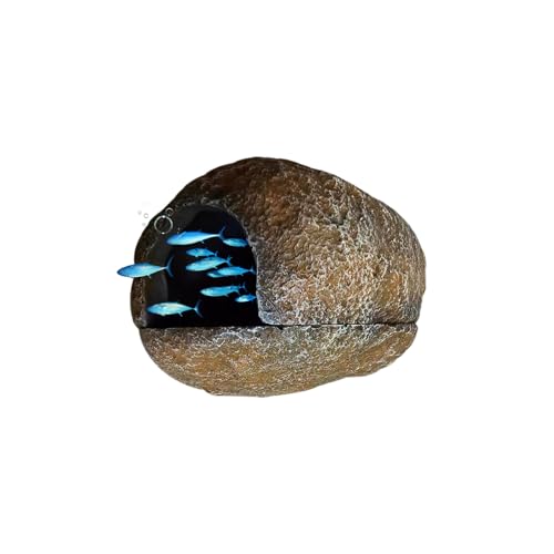 Image of Magnetic Aquarium Cave Fish Tank Hideout Cave for Small Fish Breeding, Shrimp Nest, Betta Fish Tank Ornaments Resin Aquarium Decorations