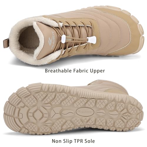 FLARUT Scarpe Invernali a Piedi Nudi Uomo Donna Barefoot Scarpe Foderate Caldo Scarpe a Punta Larga Resistenti all'acqua Scarpe da Trail Running Trekking InvernoStivali
