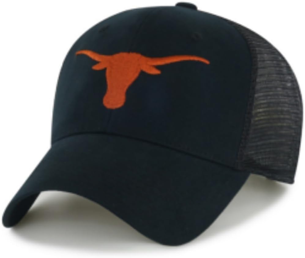 Officially Licensed Texas University Black Mesh Trucker Hat Classic Adjustable Embroidered Team Logo Structured Snapback Multicolor Cap