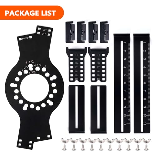 Image of Wheel Fitment Tool and Simulator, Offset Measuring Mockup Tool, Fits 14-22 Inch Rim Diameters and 7-17 Inch Widths, 5-Lug Bolt Pattern