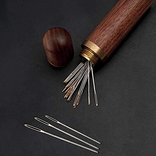 21 Pcs Leather Sewing Needles Kit, Hand Sewing Needles,3 Sizes Large Eye Needles with 2 Pcs Leather Lace Needles for Leather Stitching Hand Sewing Knitting