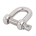 Aexit M12 Thread Transmission 304 Stainless Steel D Shape Shackle U Lock Wire Rope Fastener