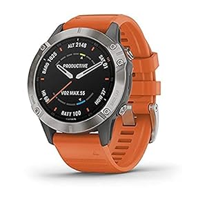 Garmin Fenix 6 Sapphire Regular Smartwatch Silicone Oranje 47 mm 010-02158-14,