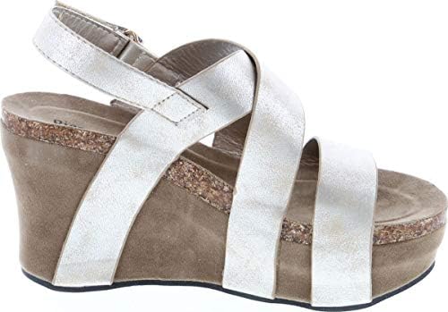 Pierre Dumas Women's Hester-5 Vegan Leather Strappy Wedge Sandals,Gold,9 | Image 5