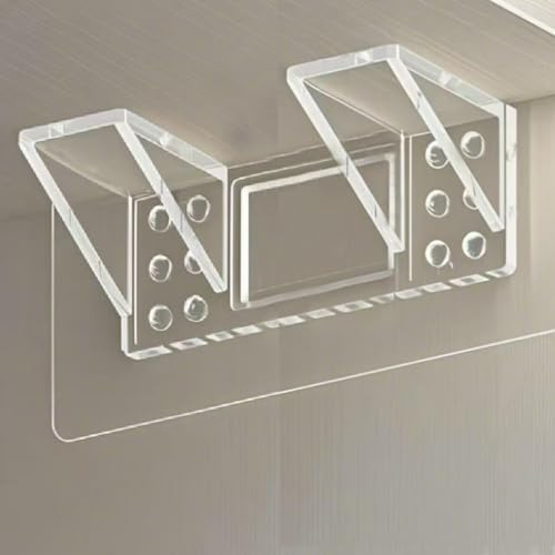 Soporte Balda Autoadhesivas 12 PCS Soporte de Estante Sin Perforaciones 7x15cm Soportes Autoadhesivos Soporte de Estante Autoadhesivos Transparente Adecuado para Armarios de Guardarropa