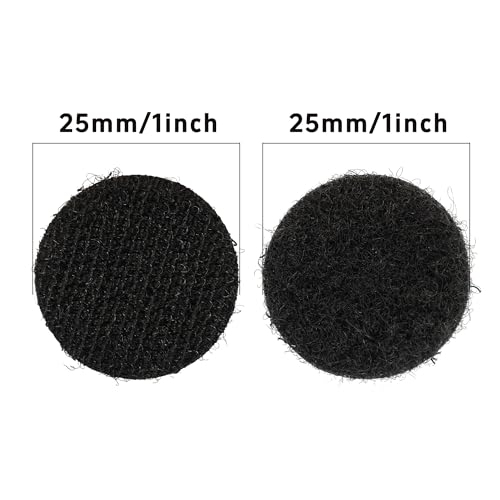 Image of 40 Pairs 1 Inch Round Hook and Loop Dots, Double Sided Self Adhesive Tape, Black Nylon Sticky Fasteners for Home, Office, Wall Decor, Carpet Gripper, DIY Projects