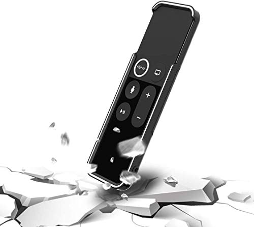 Image of Oboe Sikai Shockproof Protective Case for Apple TV Siri Remote Anti-Slip Soft TPU Cover for Apple TV 4K Remote Anti-Lost with Remote Loop (Black-White)