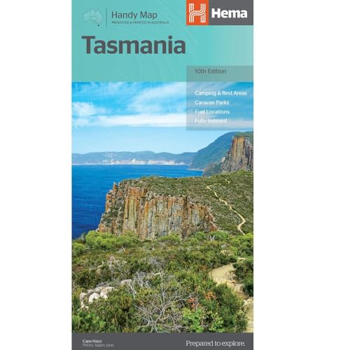 Hema Maps Tasmania Road Map Edition 11 Matte Finish Blue