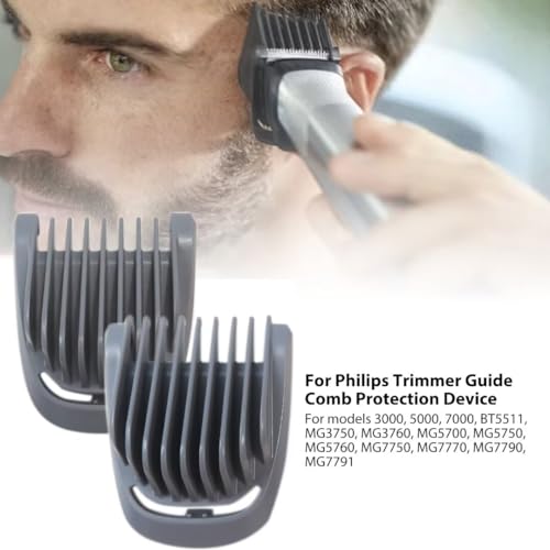 Suifaqi 1mm 2mm Beard Stubble Blade Guards for P-hilips Multigroom Trimmer 3000, 5000, 7000, BT5511, MG3750, MG3760, MG5700, MG5750, MG5760, MG7750, MG7770, MG7790, MG7791