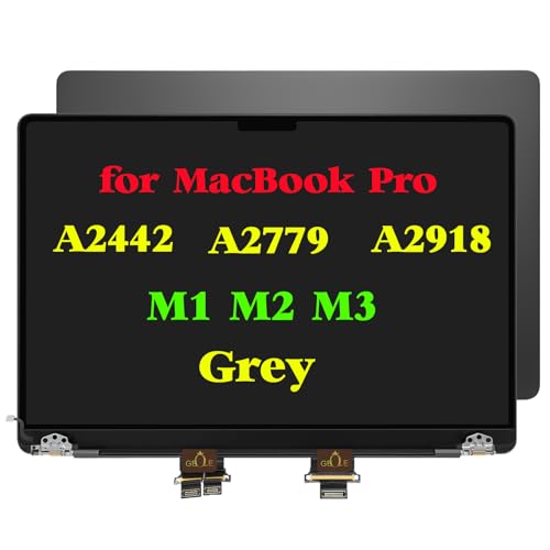 Image of Replacement for MacBook Pro A2442 A2779 A2918 M1 M2 M3 EMC 3560 EMC 8102 EMC 8304 2021 2023 Year Full LED LCD Screen Display Assembly Grey