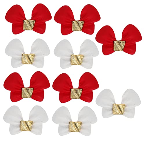 IWOWHERO Manicure Charms Bow Nail 10pcs Decorative Nail Art Embellishments for Home Use