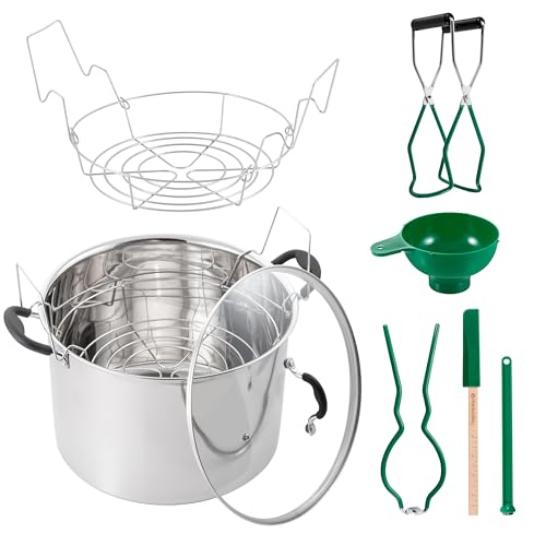 Prep•N•Cook by McSunley 21.5Qt Induction Stainless Steel Water Bath Canner (Canner + Tool Set & Canning Rack)