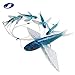 5 Pcs/Bag Blue Fly Fish Saltwater Trolling Fishing Lures Tuna Mahi Wahoo Dora Saltwater Big Game Fishing Tackle (Blue (Black spot))
