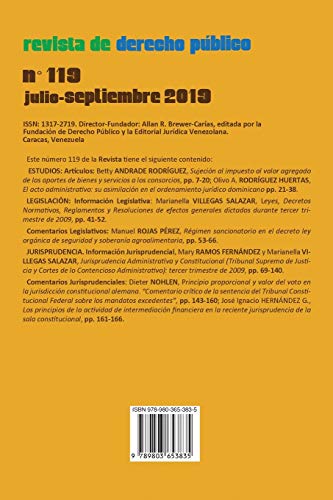 REVISTA DE DERECHO PÚBLICO (Venezuela), No. 119, julio-septiembre 2009