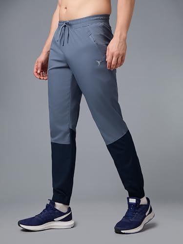 Image of TECHNOSPORT Mens Woven Regular Fit Activewear Joggers for Running, Gym, Sports and Regular Use Stretchable, Colorblock and Antimicrobial